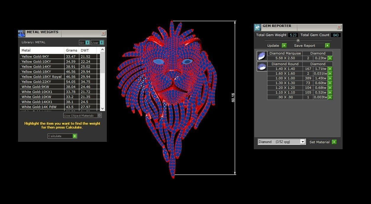 Iced out The Lion King Head  3D print model_4