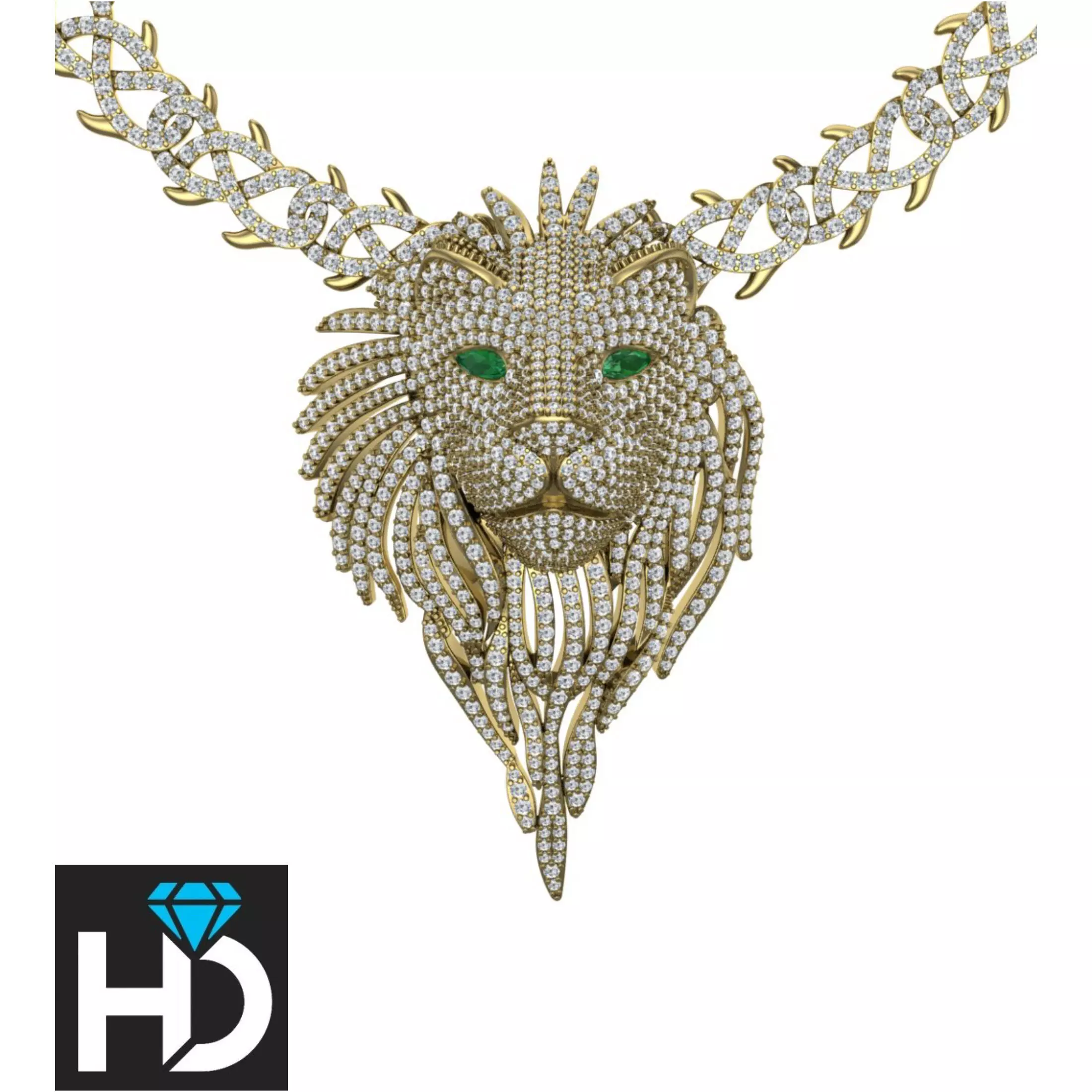 Iced out The Lion King Head  3D print model_0