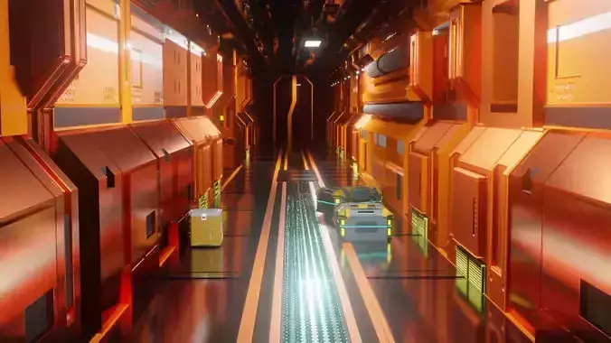 Sci-Fi Environment Game ready Low-poly 3D model