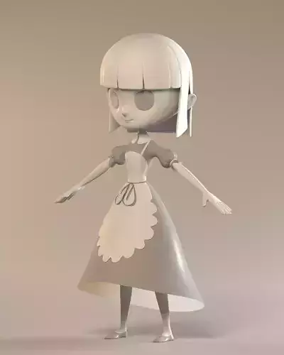 Little Girl Low-poly 3D model