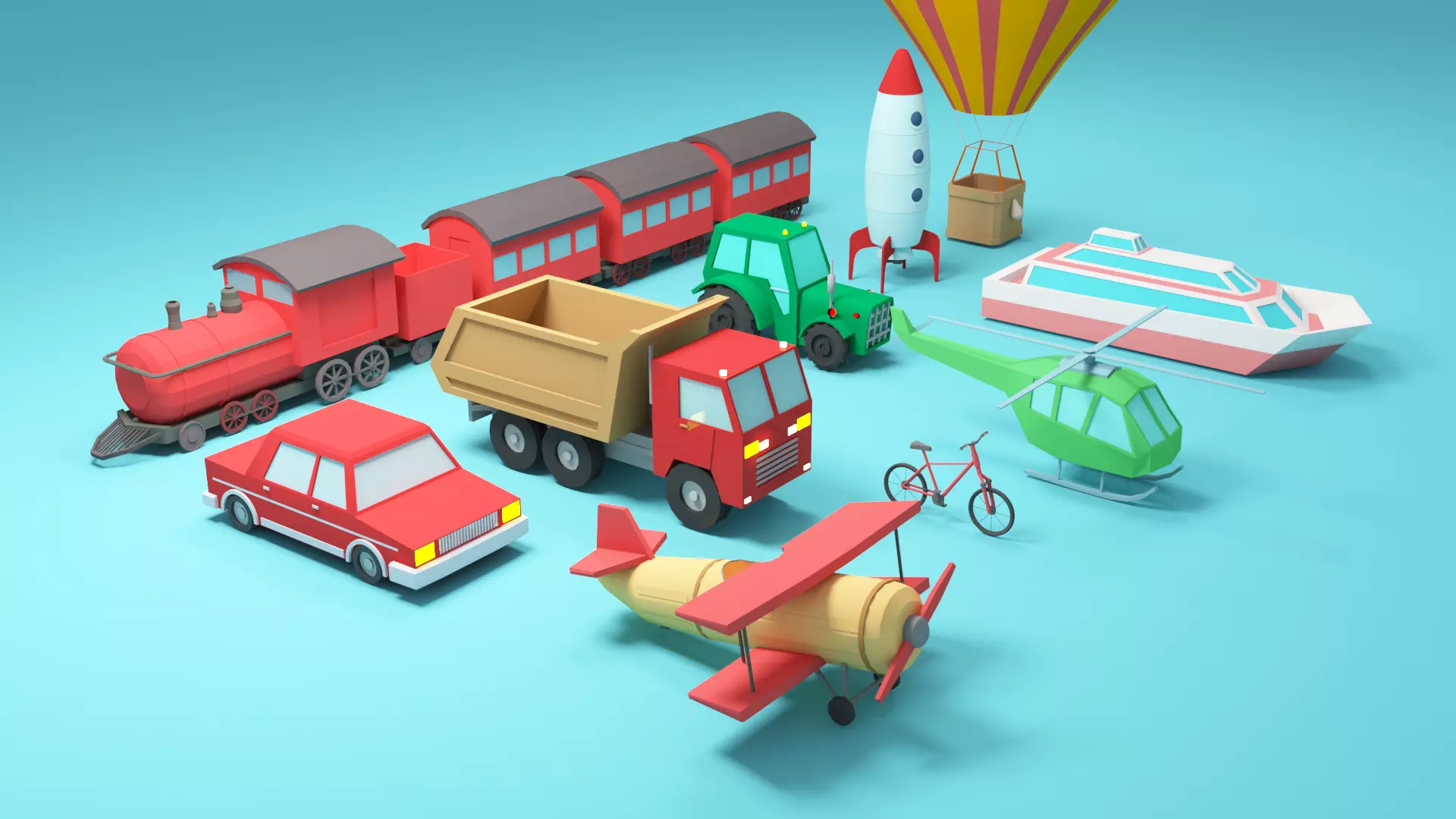 Low-poly vehicles 3d models - Cartoon cars 3D Model Collection_0