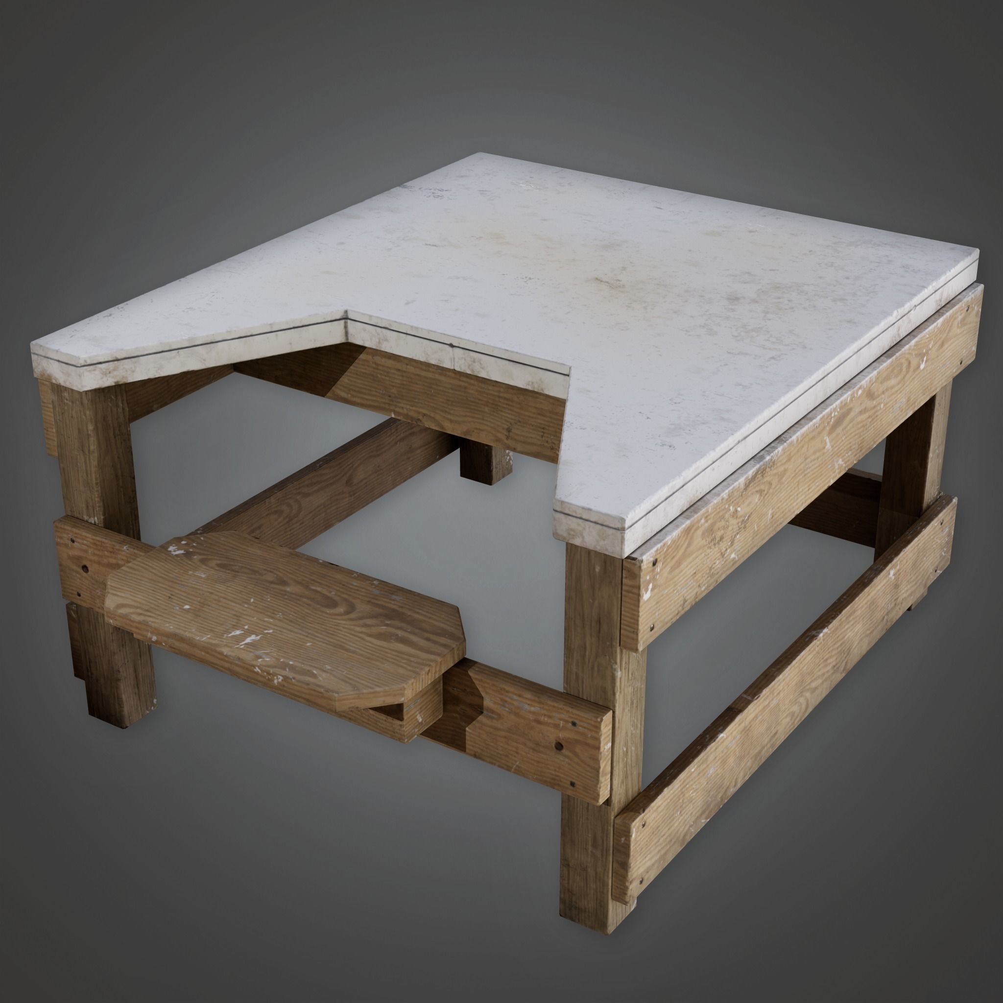 FGR - Firing Range Balance Table - PBR Game Ready Low-poly 3D model