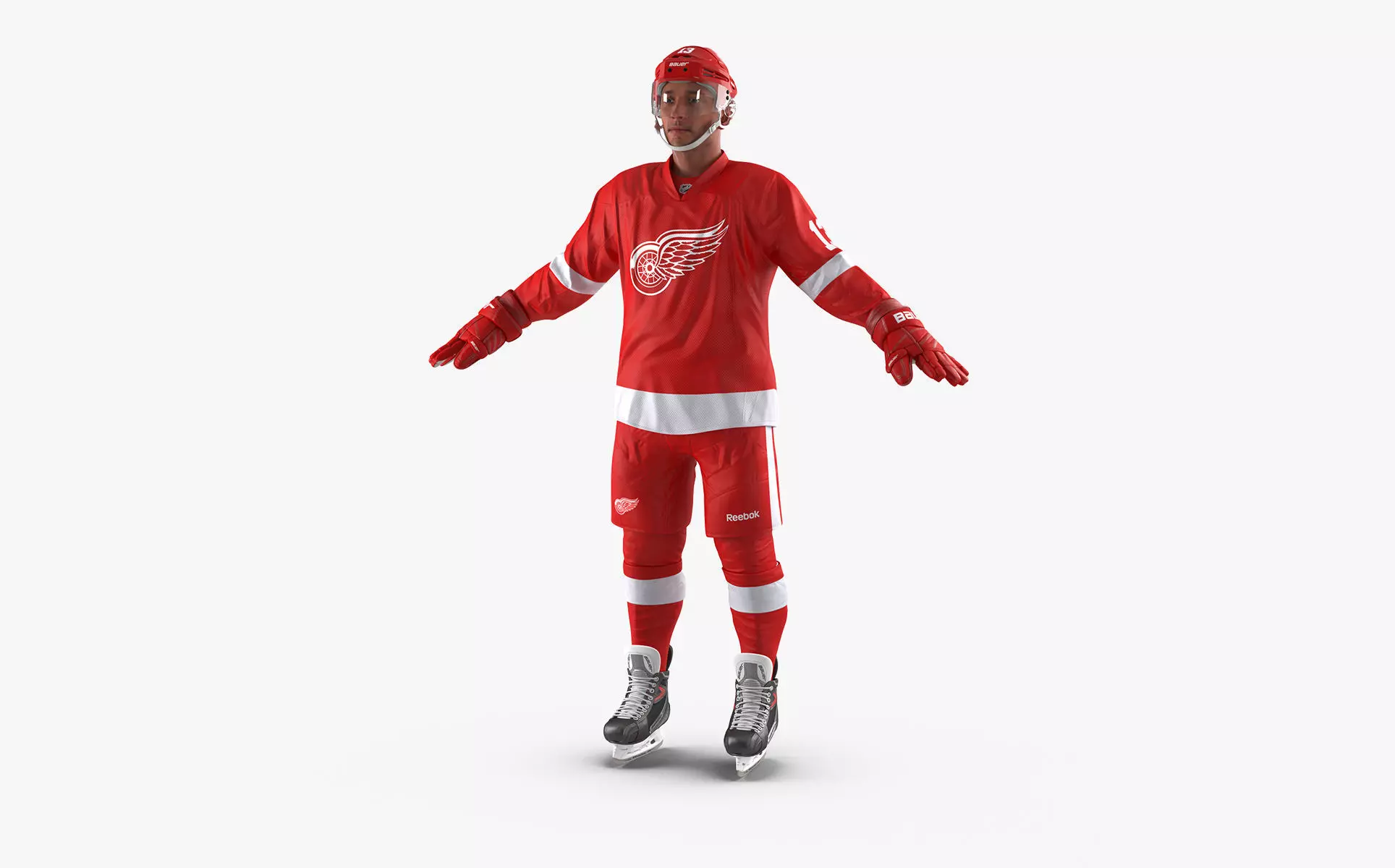 Hockey Player Detroit Red Wings 3D model