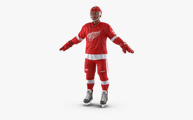 Hockey Player Detroit Red Wings 3D model