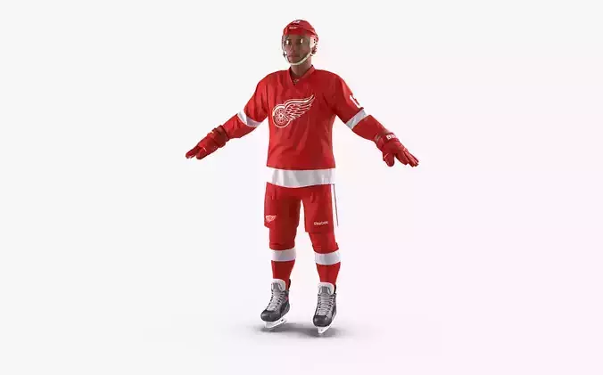 Hockey Player Detroit Red Wings 3D model
