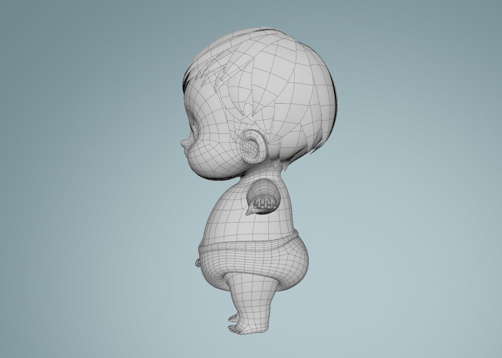 Cartoon Baby Boy 3d Model Rigged 3D model_15