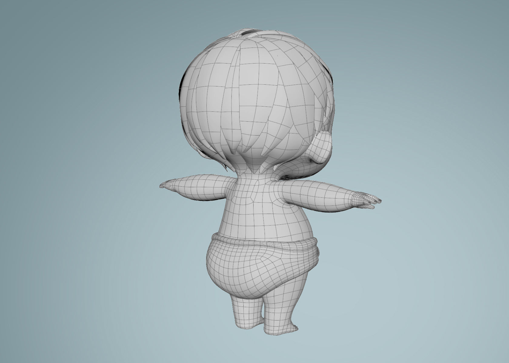 Cartoon Baby Boy 3d Model Rigged 3D model_18