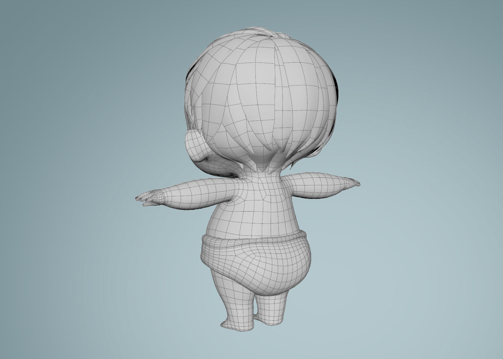 Cartoon Baby Boy 3d Model Rigged 3D model_16