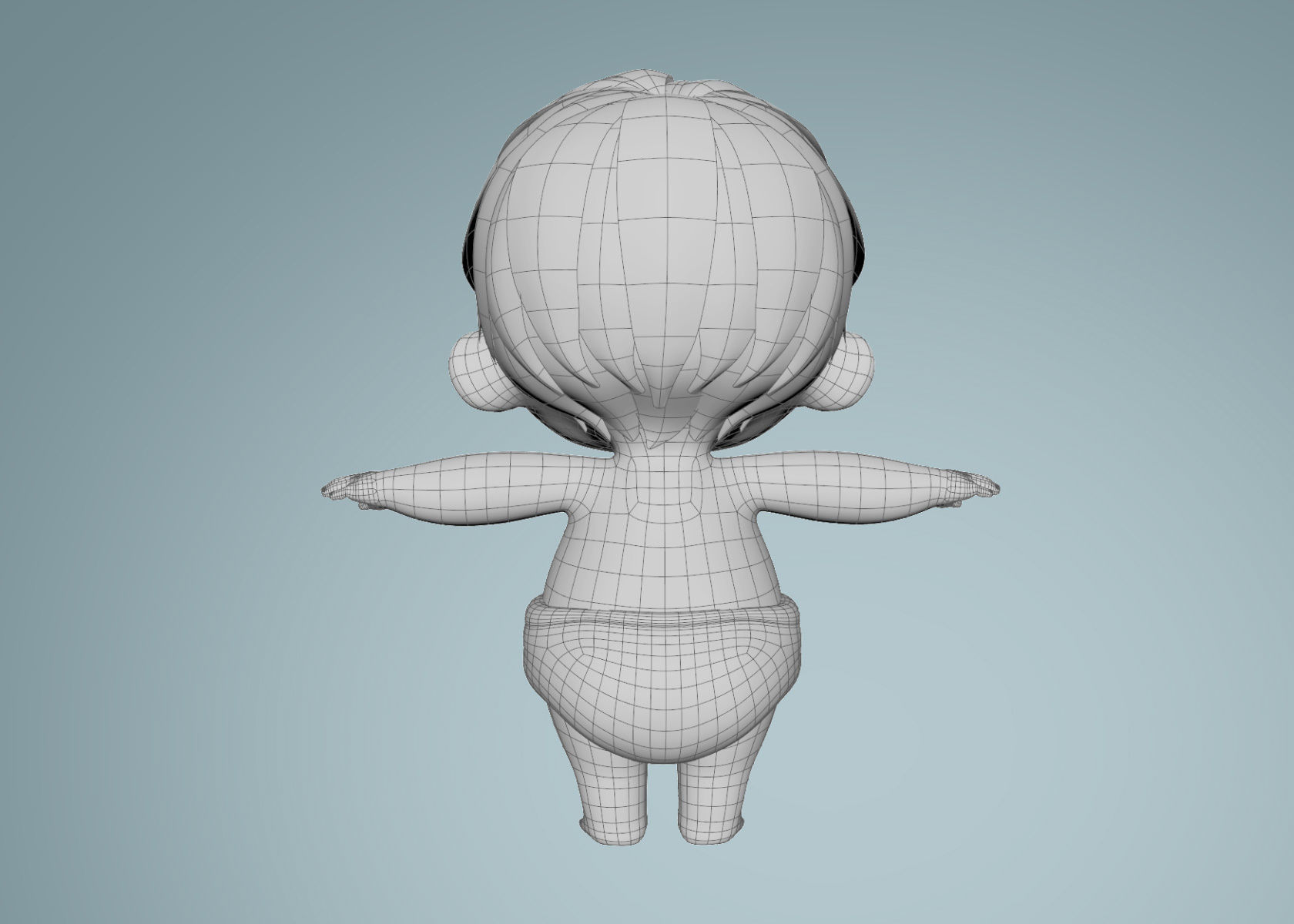 Cartoon Baby Boy 3d Model Rigged 3D model_17