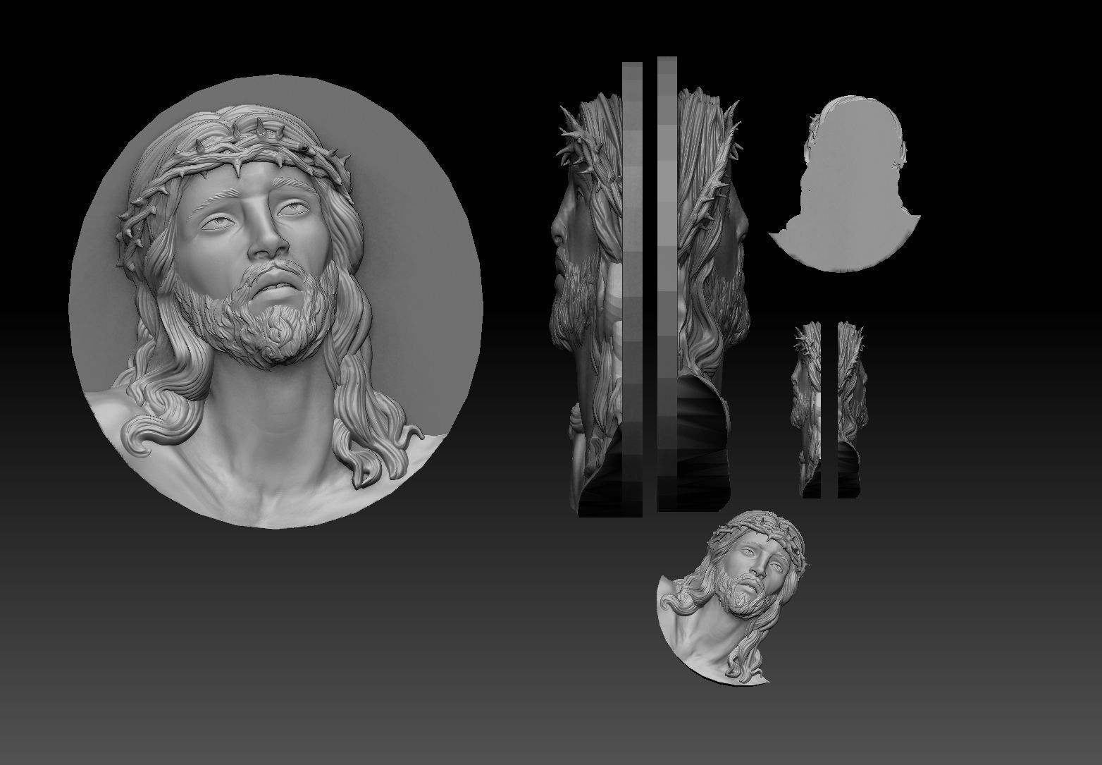 jesus head 3D print model_4