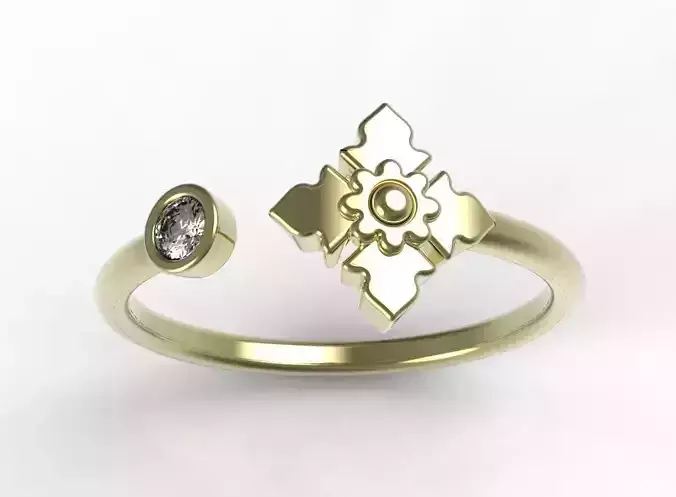 Ring gold with diamond in center