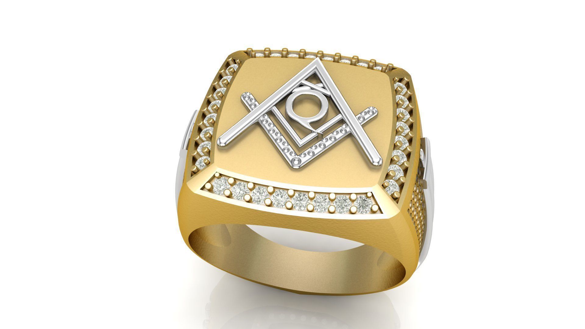 Q - LETTER  SIGNET RING 3D print model_2