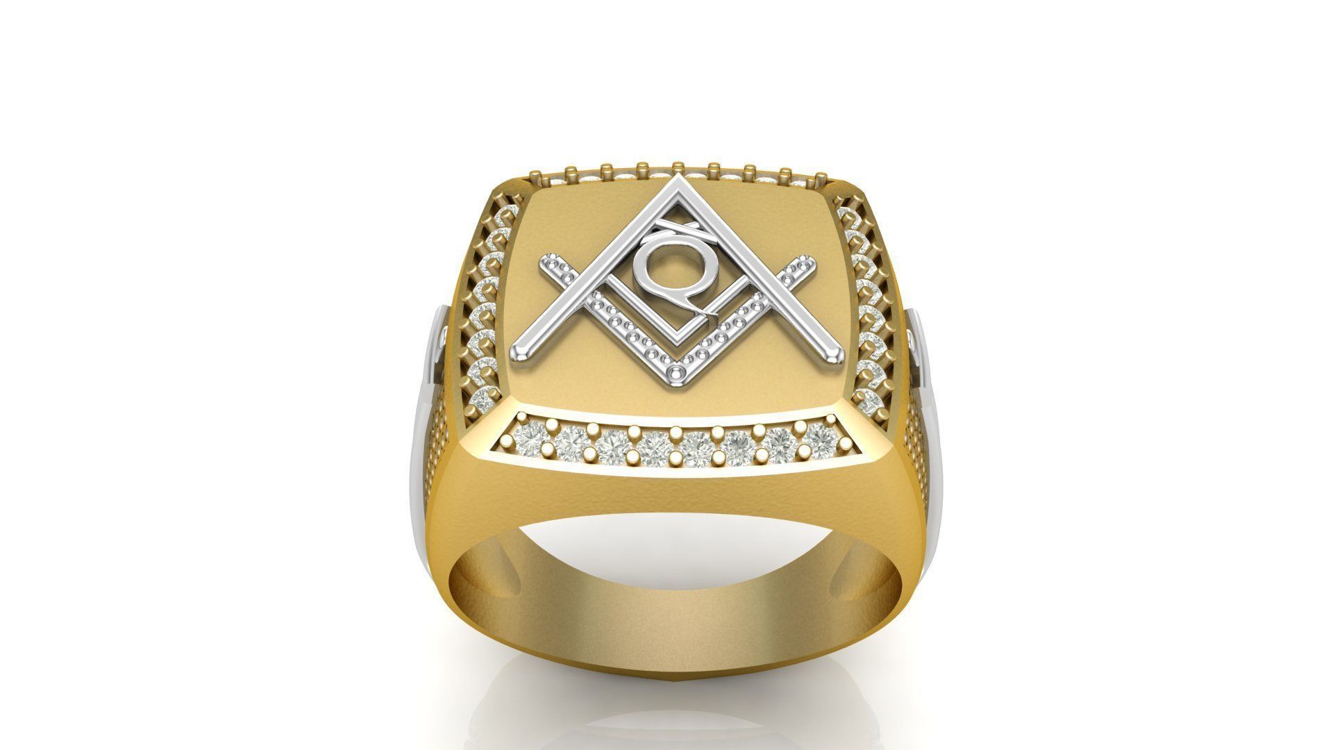 Q - LETTER  SIGNET RING 3D print model_1