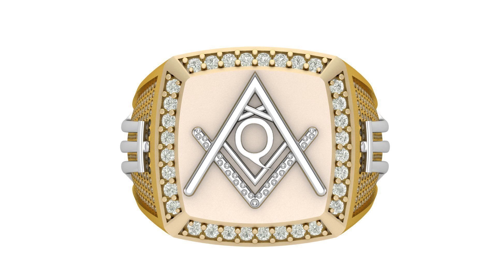 Q - LETTER  SIGNET RING 3D print model_3