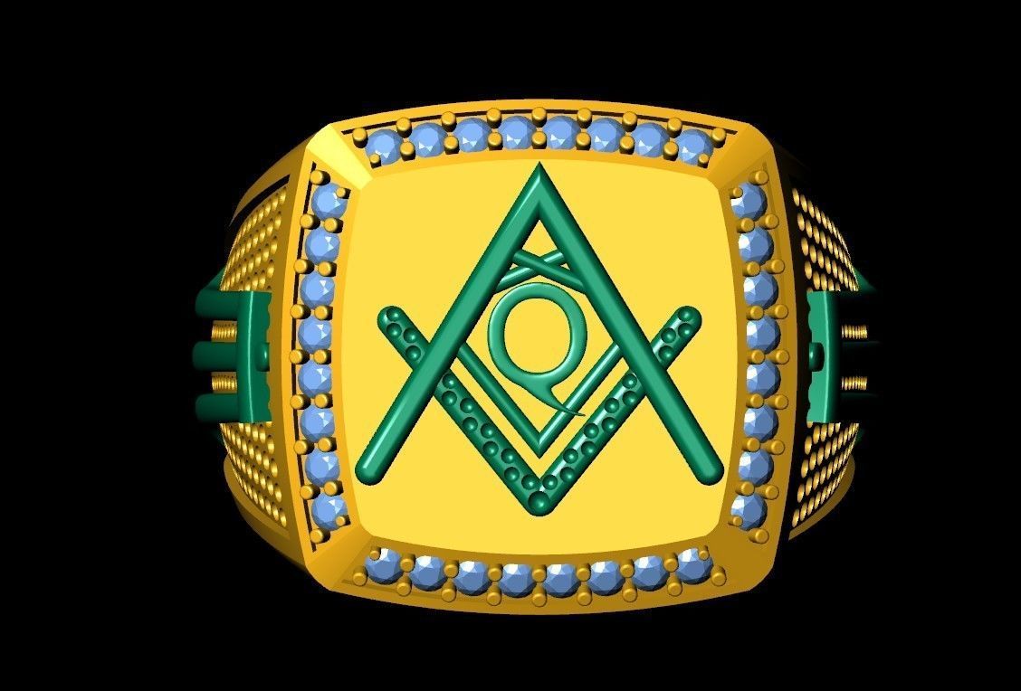 Q - LETTER  SIGNET RING 3D print model_6