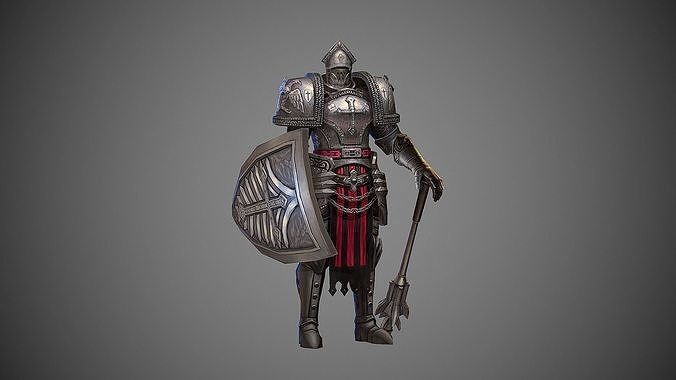 Knight Templar Metal Armor  --P3 Low-poly 3D model