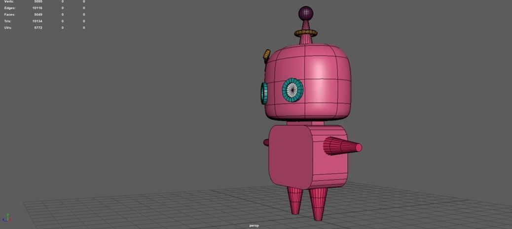 Pinkko Cute Robot Low-poly 3D model_5