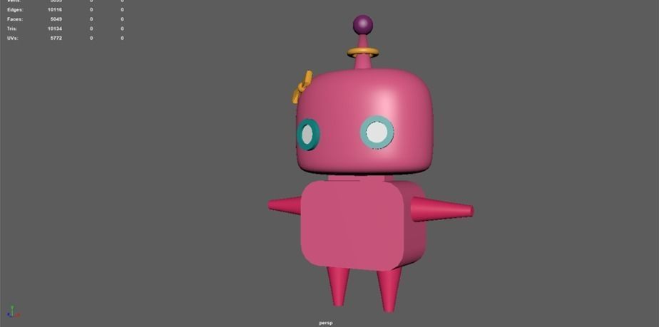 Pinkko Cute Robot Low-poly 3D model_4