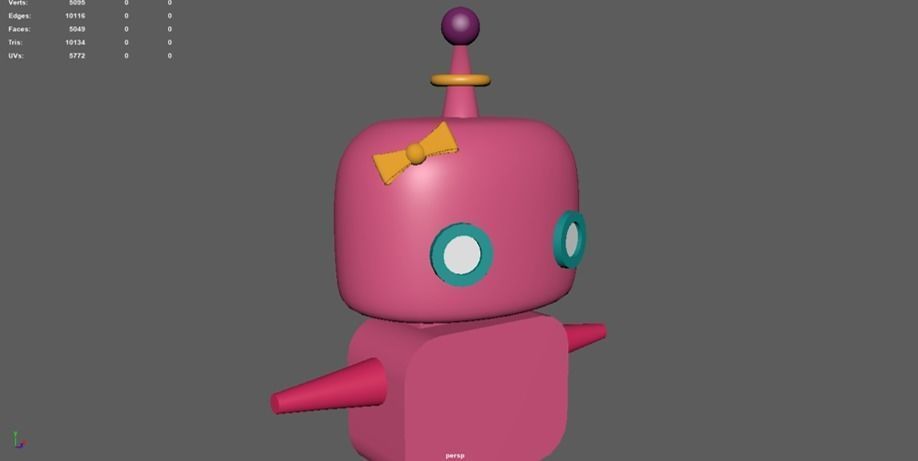 Pinkko Cute Robot Low-poly 3D model_2