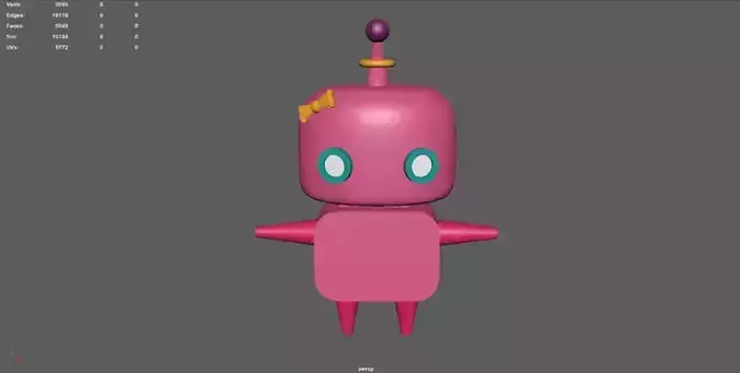 Pinkko Cute Robot Low-poly 3D model