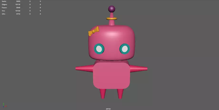 Pinkko Cute Robot Low-poly 3D model_0
