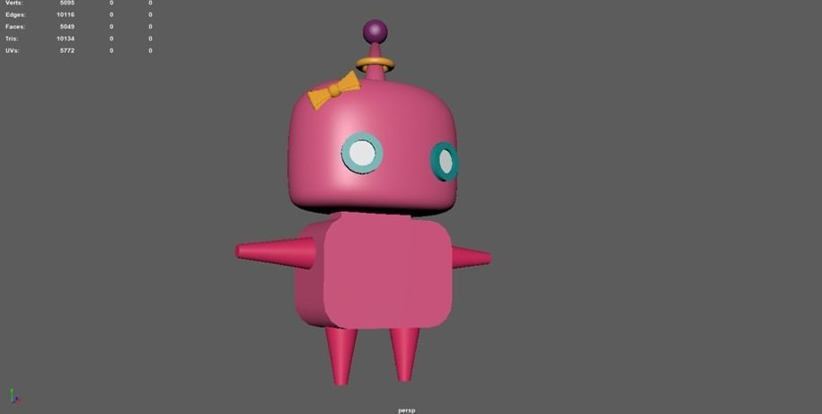 Pinkko Cute Robot Low-poly 3D model_1