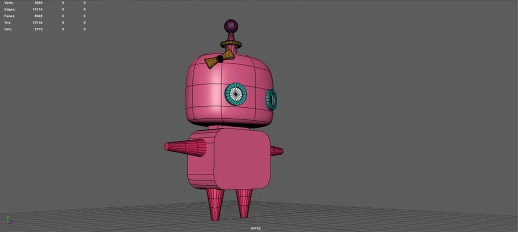 Pinkko Cute Robot Low-poly 3D model_6