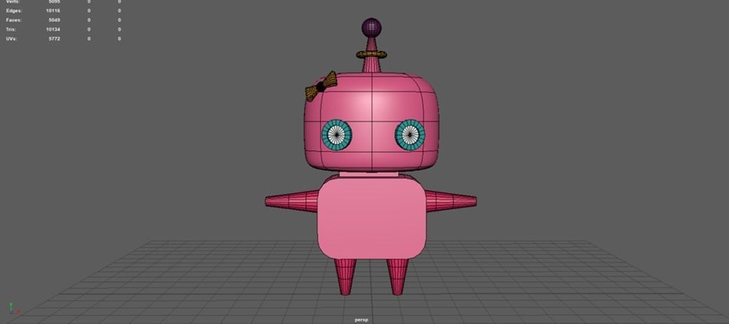 Pinkko Cute Robot Low-poly 3D model_7