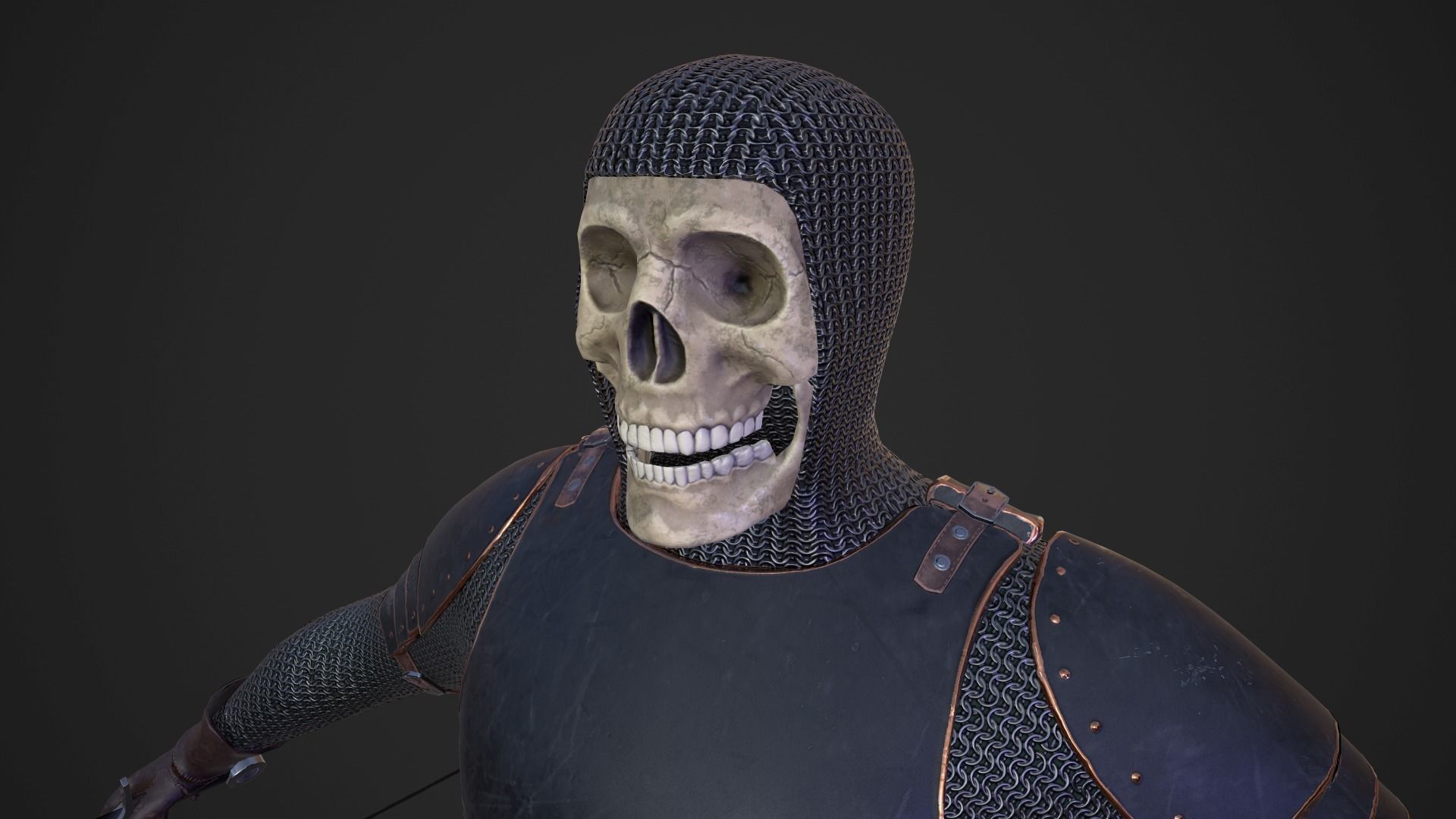 Fantasy Skeleton Knight Low-poly 3D model_6