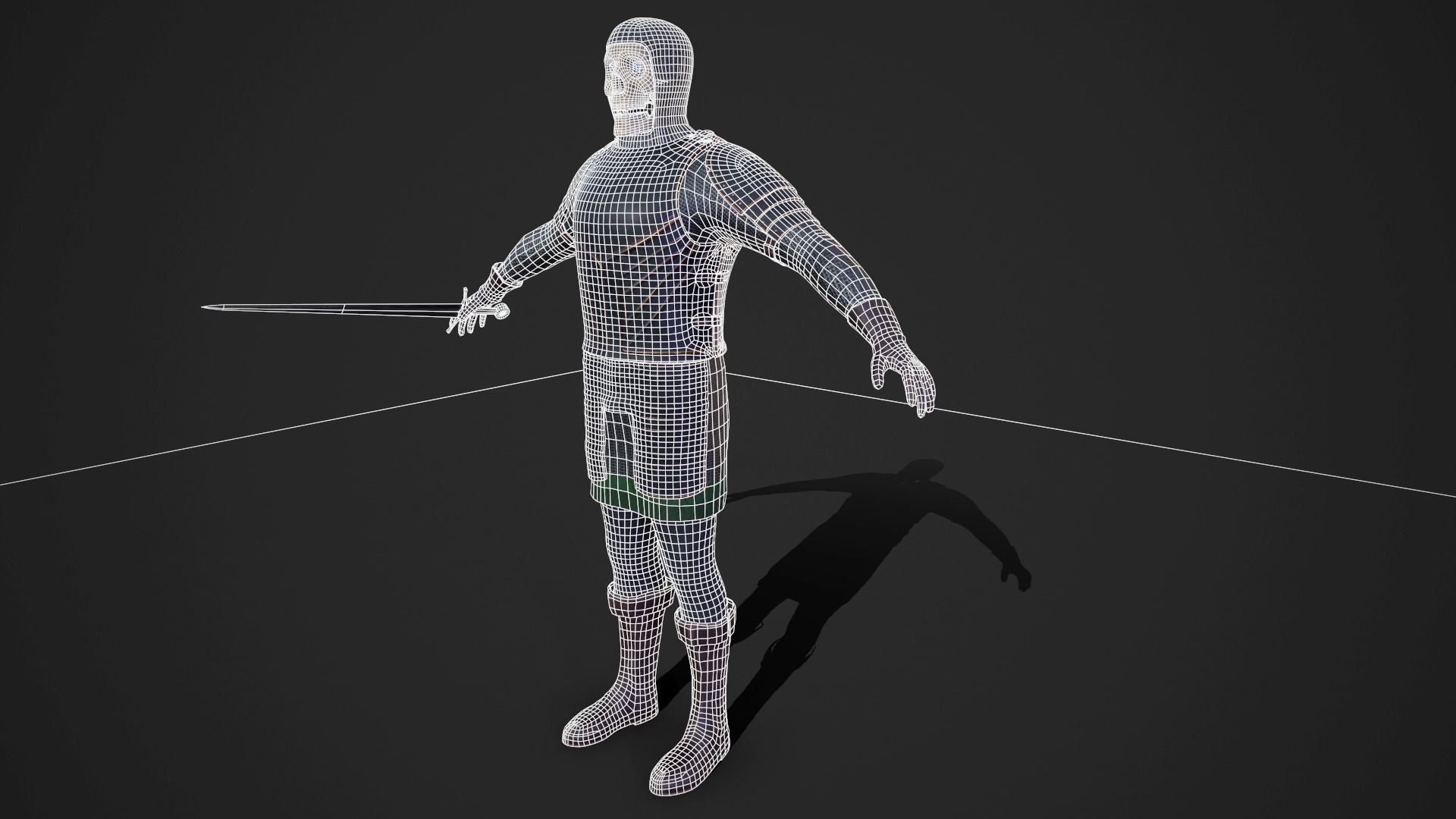 Fantasy Skeleton Knight Low-poly 3D model_11