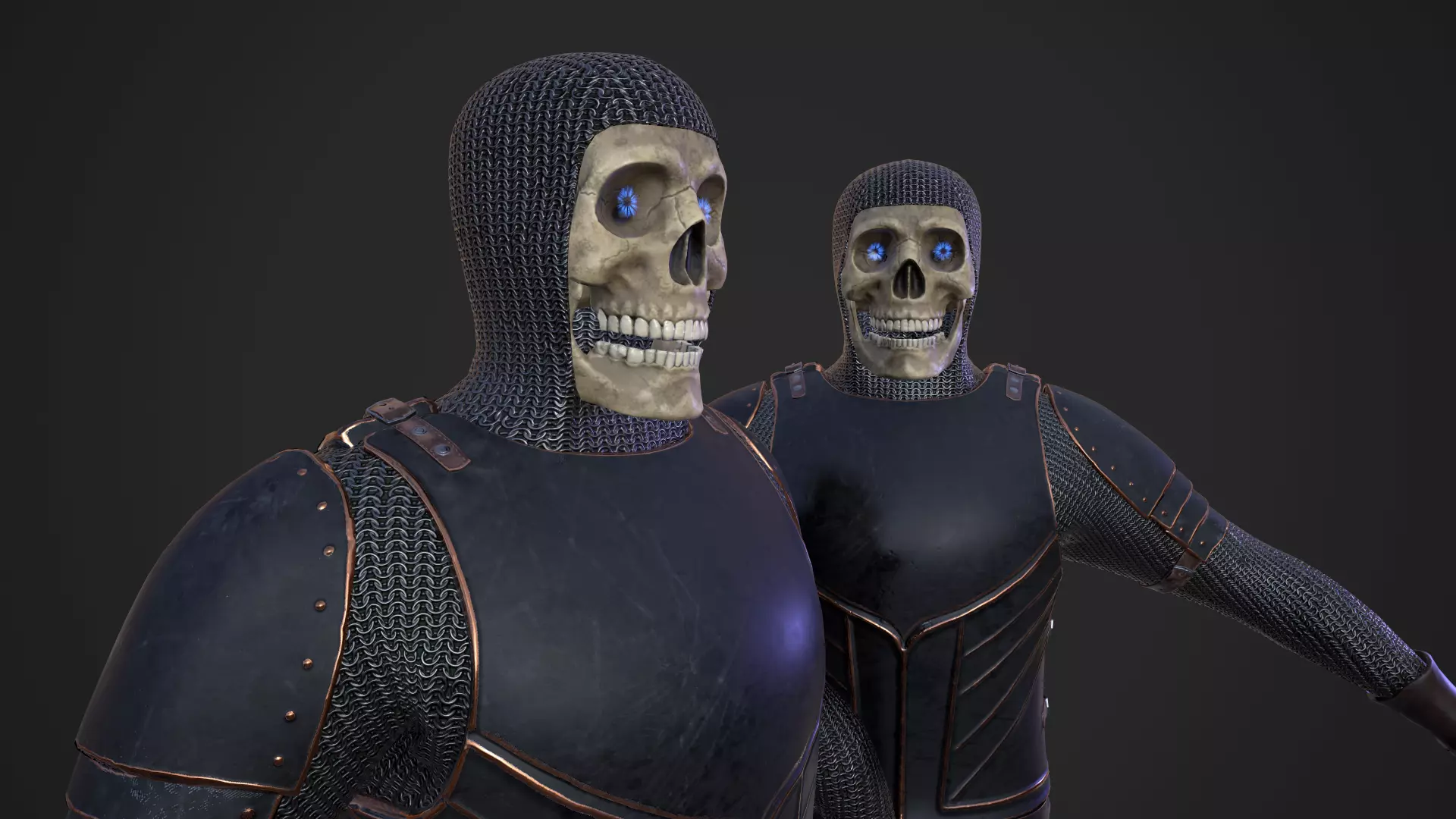 Fantasy Skeleton Knight Low-poly 3D model_0