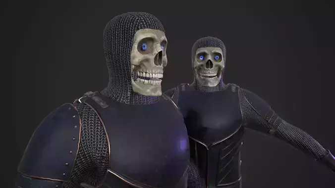 Fantasy Skeleton Knight Low-poly 3D model