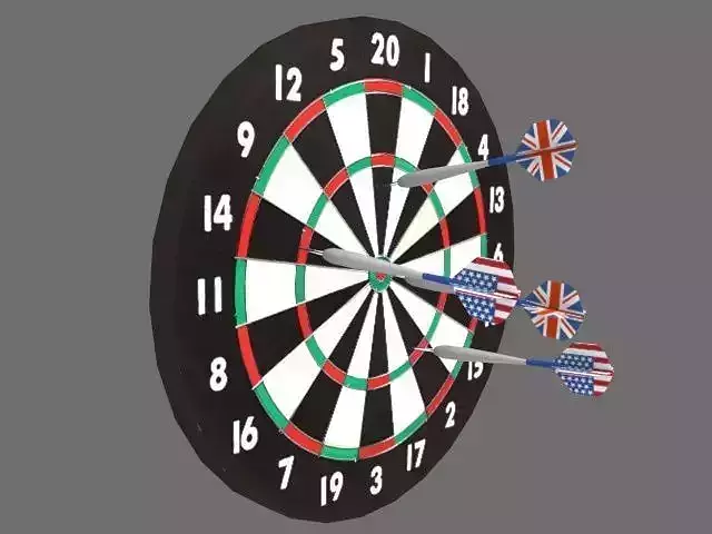 The Darts dartboard Low-poly 3D model