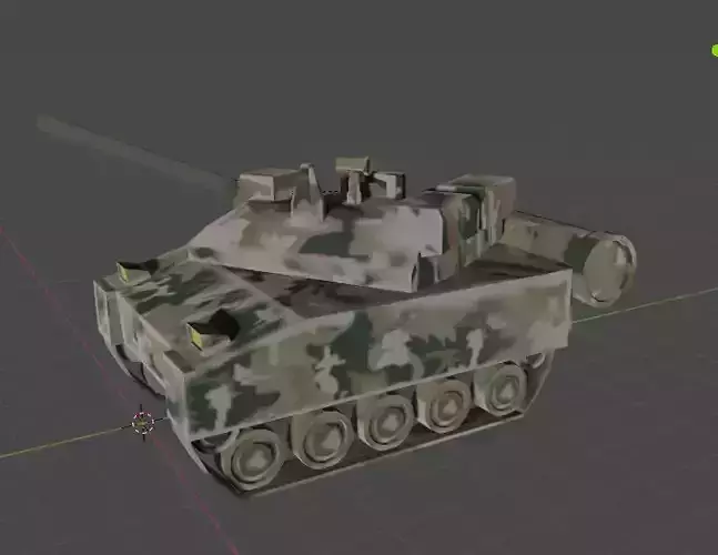 Low Poly Military Model camouflaged tank Low-poly 3D model