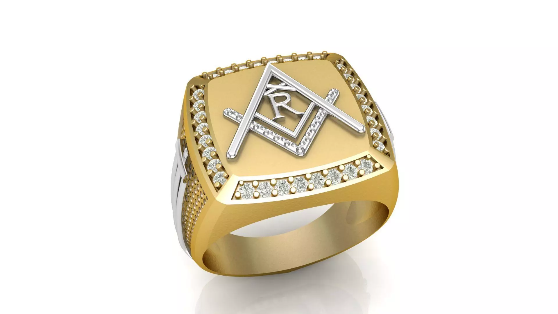 R - LETTER  SIGNET RING 3D print model_0