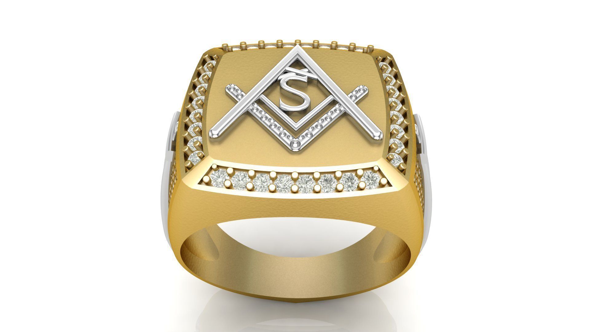 S - LETTER  SIGNET RING 3D print model_1