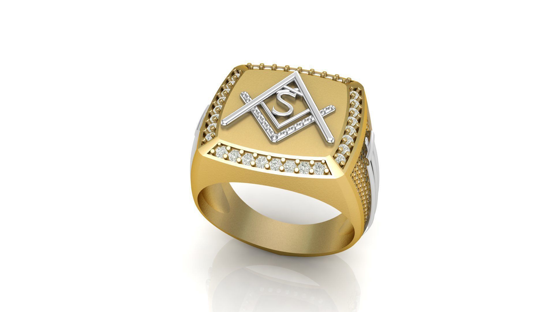 S - LETTER  SIGNET RING 3D print model_2