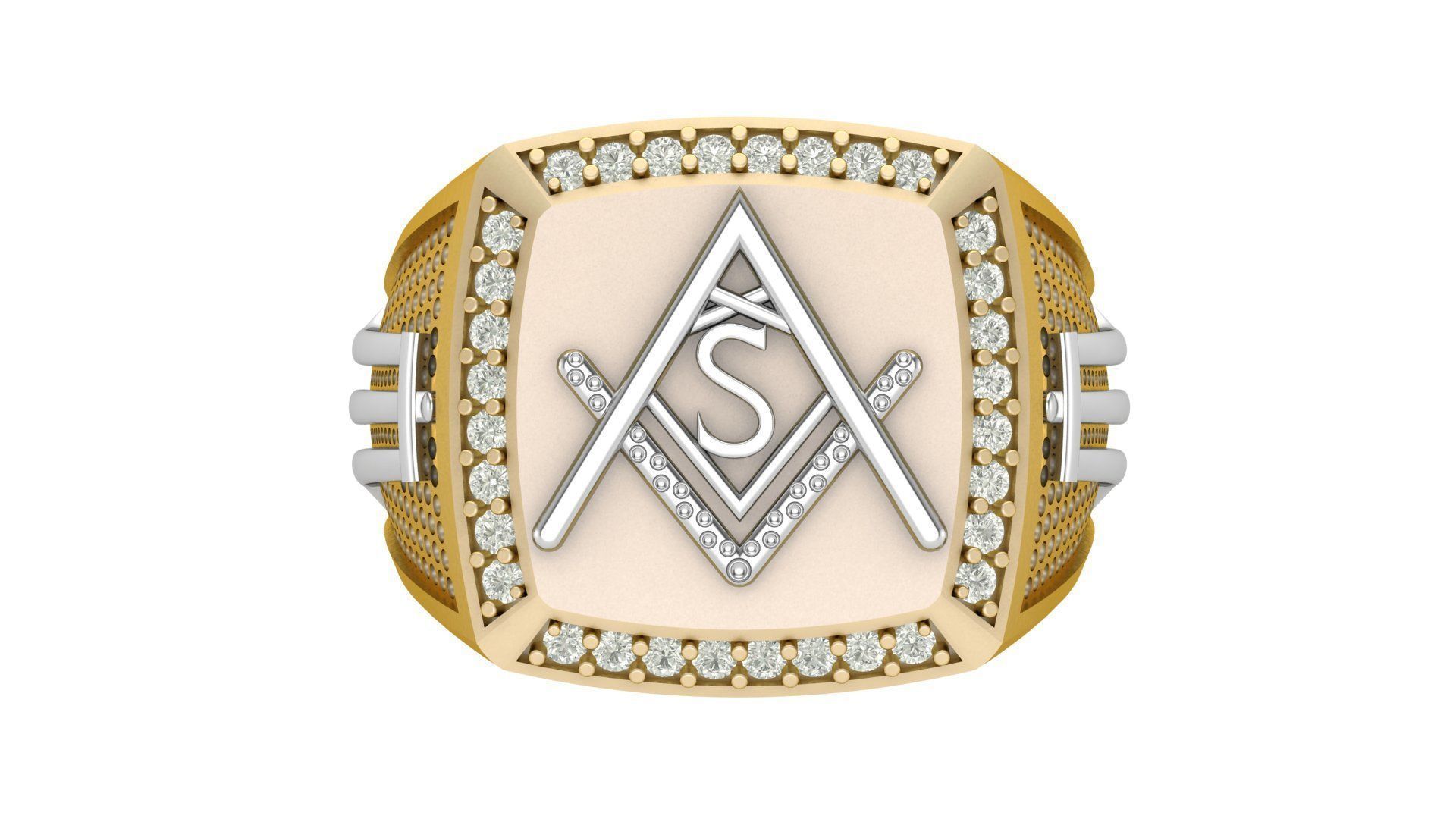 S - LETTER  SIGNET RING 3D print model_3