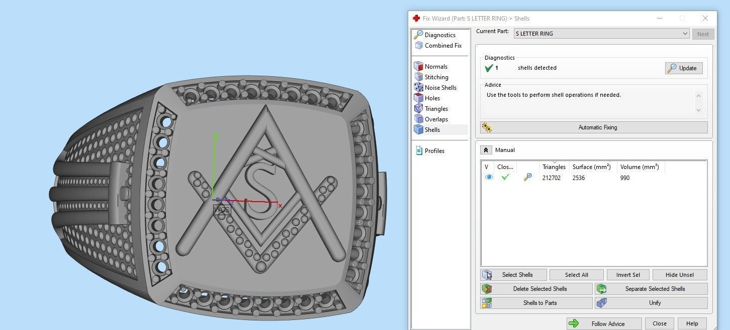 S - LETTER  SIGNET RING 3D print model_9