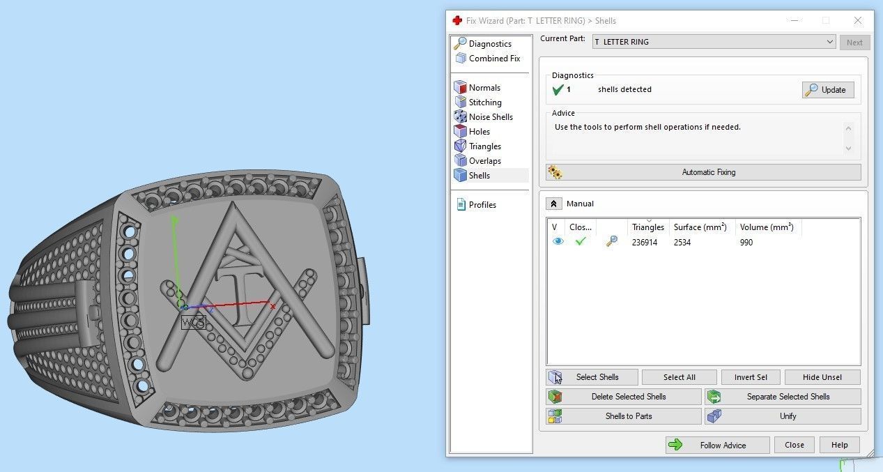 T - LETTER  SIGNET RING 3D print model_9