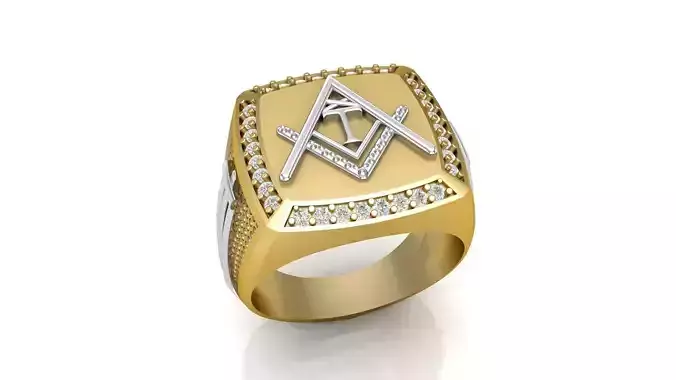 T - LETTER  SIGNET RING 3D print model