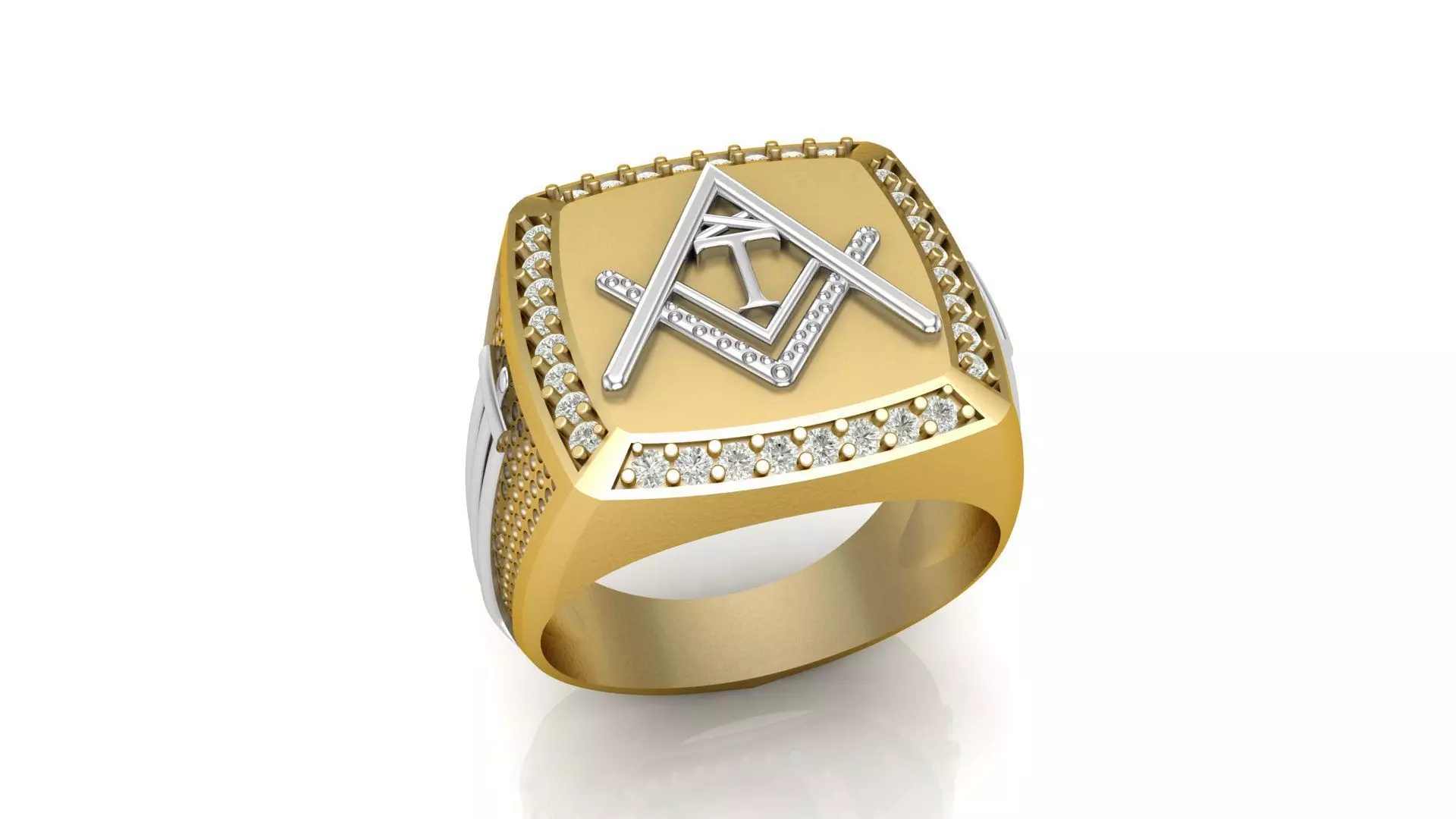 T - LETTER  SIGNET RING 3D print model_0