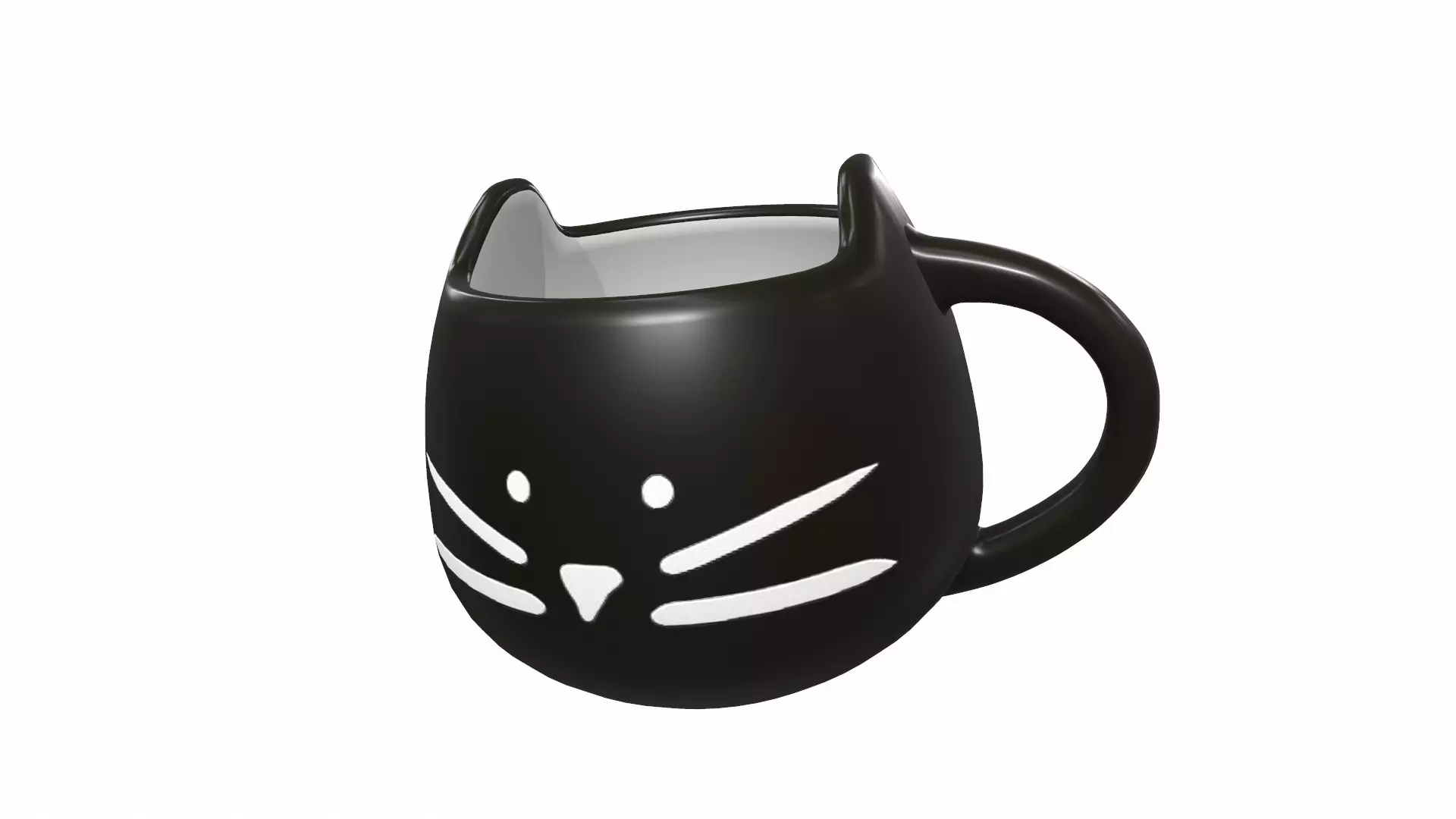 Black cat cup 3D model_0