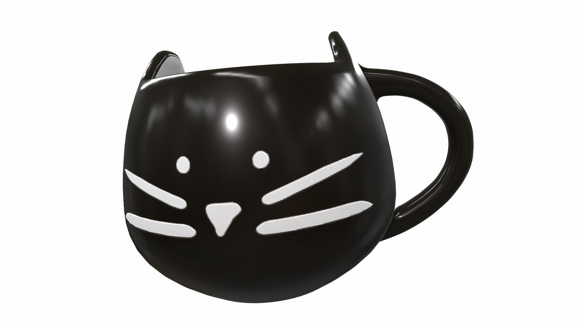 Black cat cup 3D model_6