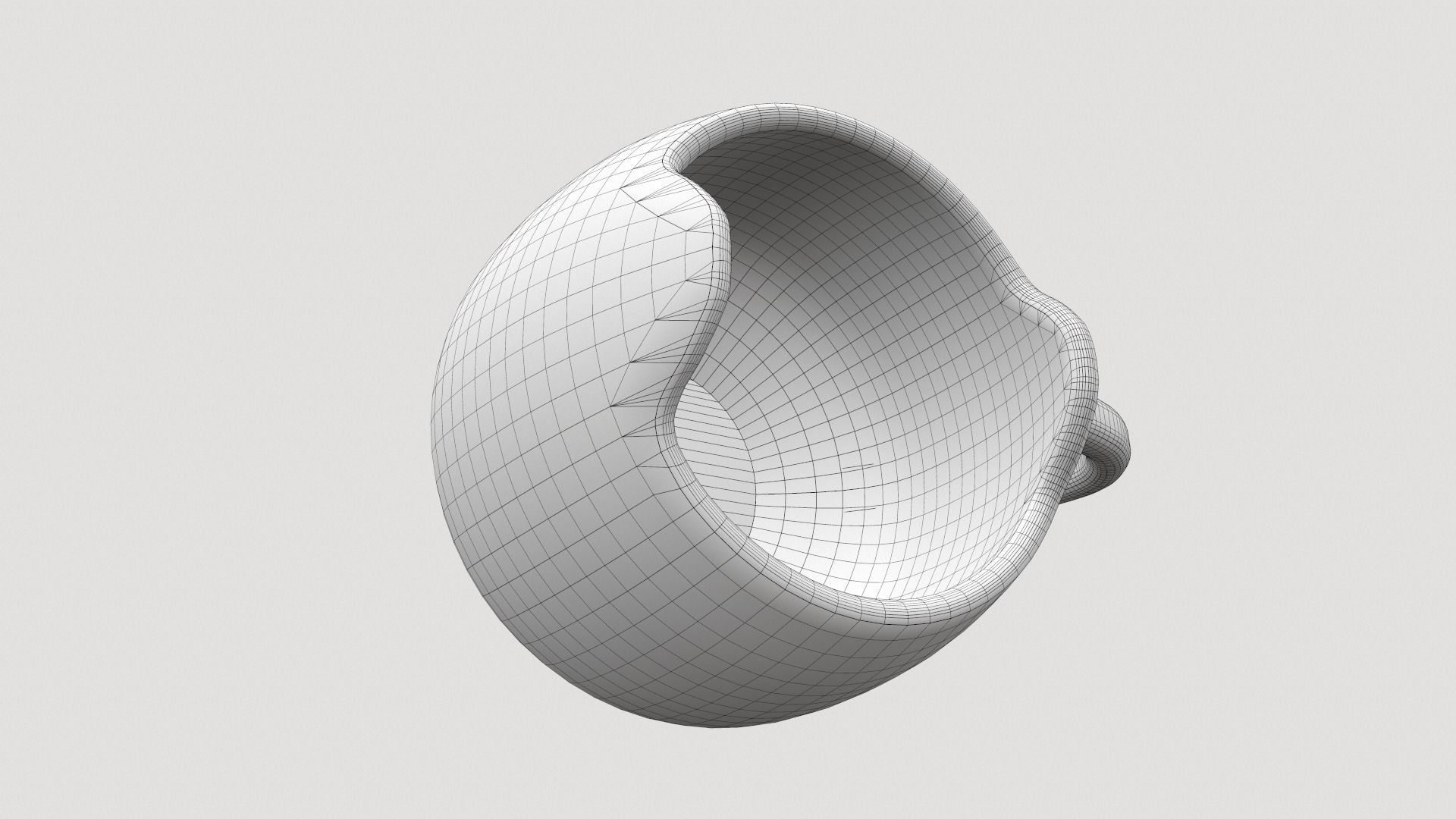 Black cat cup 3D model_12