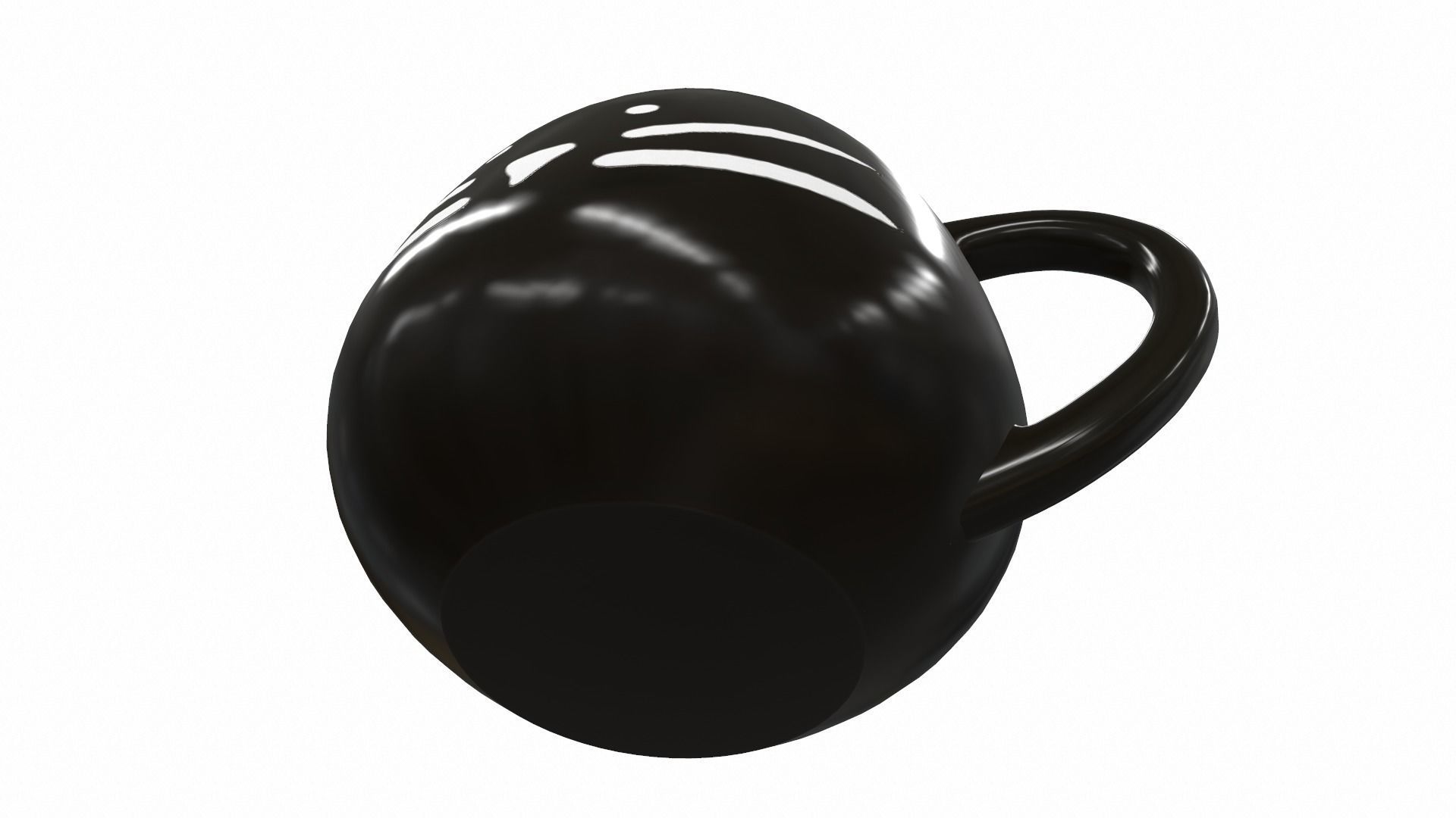 Black cat cup 3D model_8