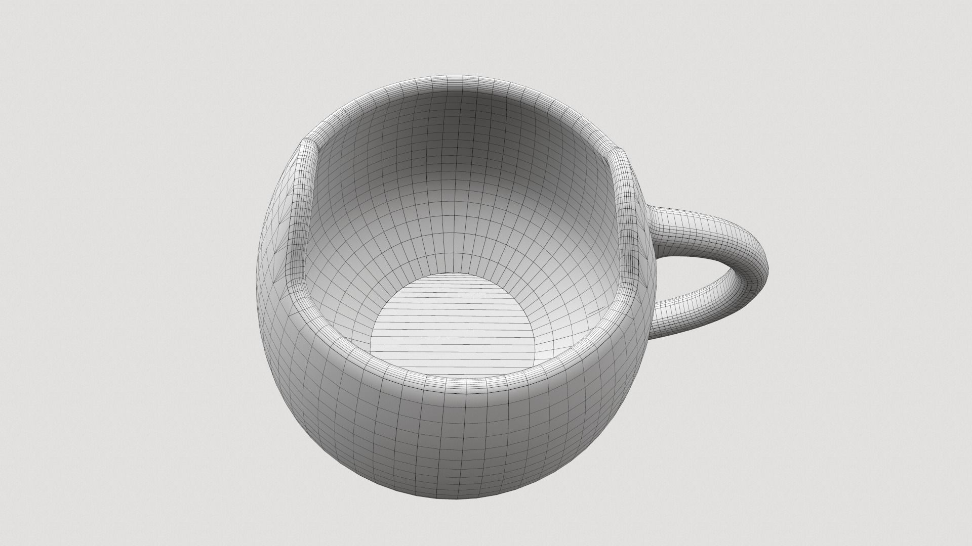 Black cat cup 3D model_10