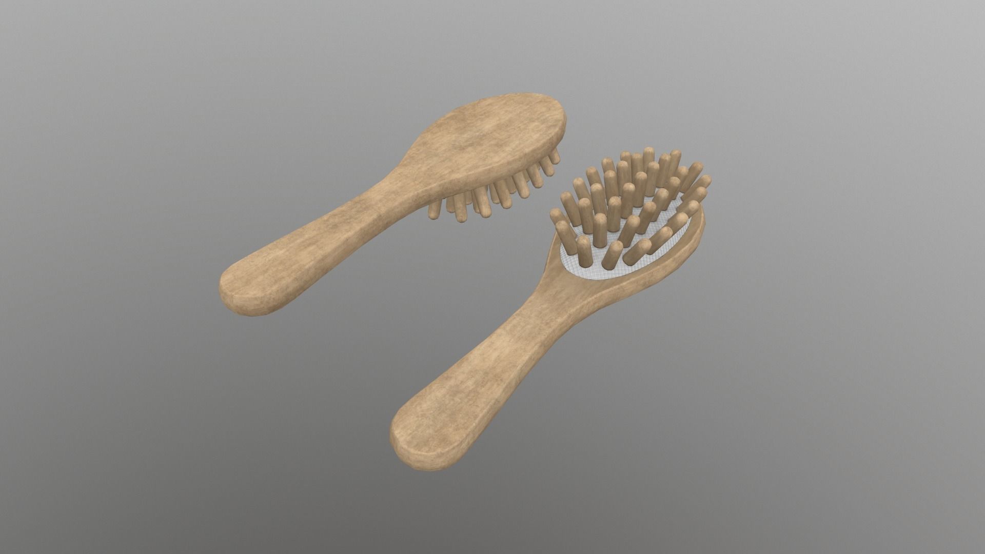 Massage Comb Low-poly 3D model_7