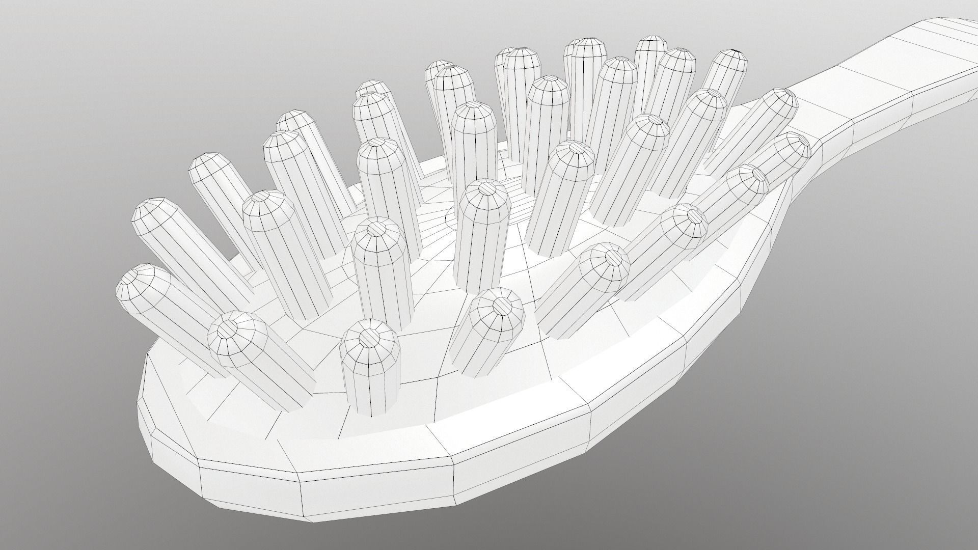 Massage Comb Low-poly 3D model_35