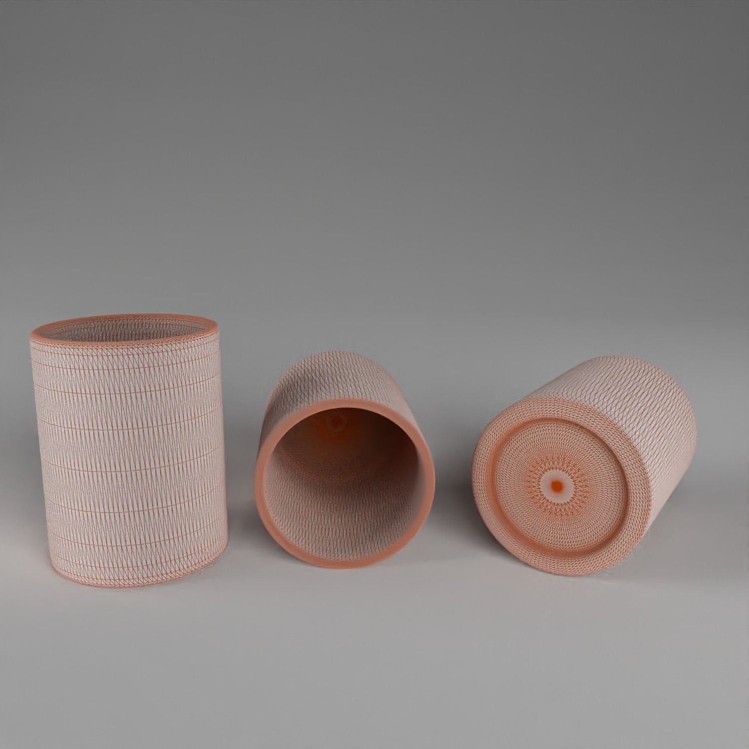 Terracotta tableware Low-poly 3D model_7